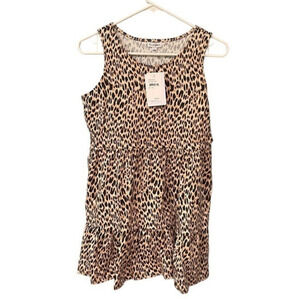 🔹5/$25🔹 Love Fire Nordstrom‎ NWT Girls Leopard Print Tiered Tank Dress. Large